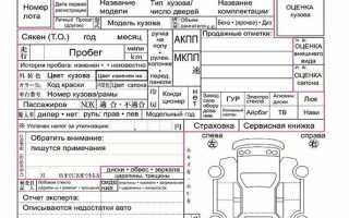 Особенности заполнения аукционного листа и проверки лота по номеру кузова