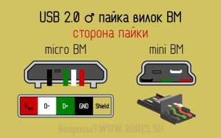 Usb где плюс и минус